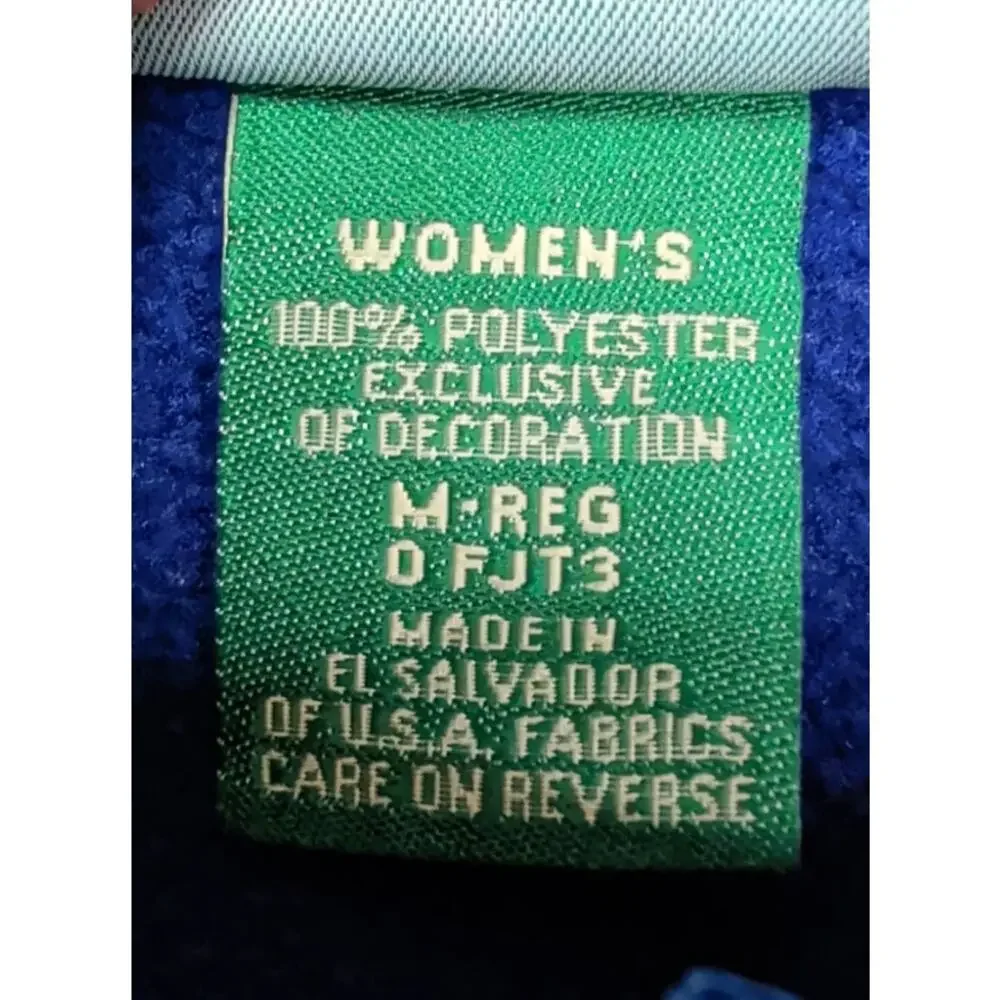 L.L.BEAN Women's Polartec Fleece Jacket Long Sleeve Royal Blue Full Zip XL OFJT3